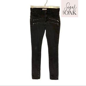 ZARA Premium Denim Zipper Jeans Black Wash Sz 2